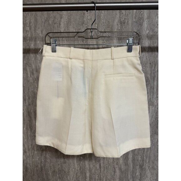 Balenciaga Womens High-Waisted Pleated Shorts Size 40 Cream - Picture 2 of 11